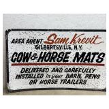 Cow & Horse Mats Sign on  Masonite Board - 48/29