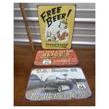 137    3 tin Man Cave signs, modern