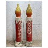 Blow-Mold Noel Candle Stick (2) - need bulbs-
