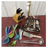 Kitchen knives, utensils, flatware and stick