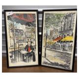 Pair Simard etched watercolor "Place