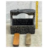Shoeshine box w/ brushes