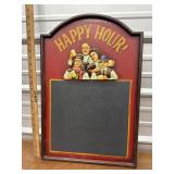 wooden Happy Hour chalkboard, arched, 3D sign