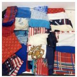 Red white & blue scarves / handkerchief lot