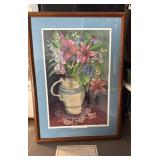 Americana Floral I watercolor Troy PA signed,