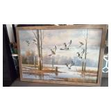 Nice duck, painting on canvas framed and signed