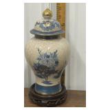 Japanese Kutani porcelain ginger jar w/ stand