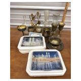 New York City collector plates, brass and silver