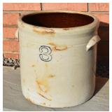 3 Gal Crock with Damage-Large Crack (see photo)