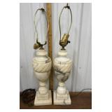 Pair of marble lamps *not perfect, need rewiring