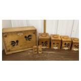 Bread box, canister set, salt & pepper shakers
