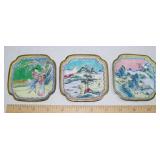 3 Antique Chinese Canton Enamel Copper Hand