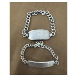 2 Sterling signed ID bracelets
