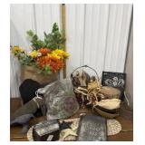 Primitive style decor, flowers, flower rings etc