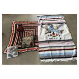 Mexico blanket, crochet afghan, Cardinal