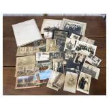 Stereoview cards, postcards, boyscout scrapbook