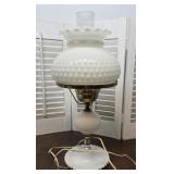 Hobnail milk glass gone With the wind lamp -
