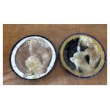 2 St. Luke signed art glass figure plates