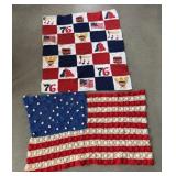 Flag / American throws - one had some wear /