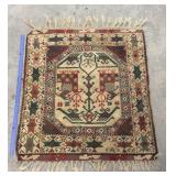 Soumak rug- geometric tribal design w/ animals