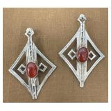 .925 Signed Large Earrings Southwest Style