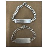 2 Sterling signed ID bracelets