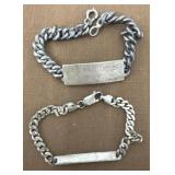 2 signed Sterling and .925 ID bracelets