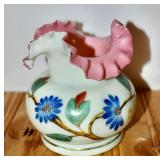 Antique Victorian Bristol Glass Posy Vase. Glows.