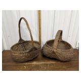 2 Antique Melon Gathering baskets