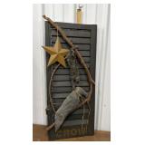 Decorated shutter- crow