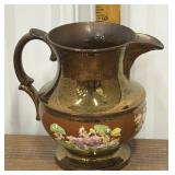 English copper lustre pitcher