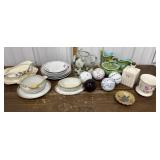 Limoges, Plates, carpet balls, Art glass sphere,