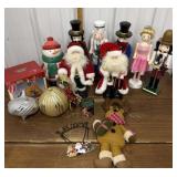 Christmas decor, nutcrackers, Santa figures etc