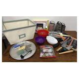 Canvas bin - kitchen, strainers, cheese