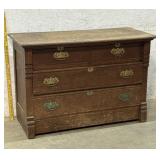 3 Drawer Oak Dresser 43/20/30- needs cleaning