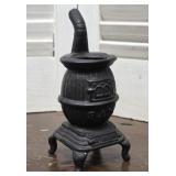 Vintage Pot Belly Stove Cast Iron Bank - Sam