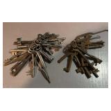 Two sets of vintage skeleton, keys and more.