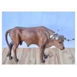 Leather Long-Horn Bull Statue