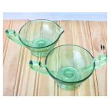 Art Deco Uranium Glass Cream & Sugar