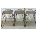 3 Mid-Century Wire Mesh Tables