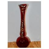 Vintage Viking Glass Ruby Red  Stretch Swing Vase