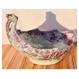 Vintage McCoy USA Pottery Handled Leaf Bowl