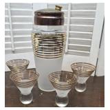 Art deco frost glass gold stripped cocktail