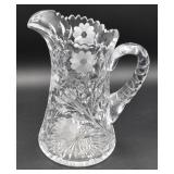 Beautiful heavy cut glass pitcher