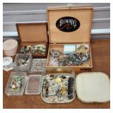 Costume jewelry in jewelry boxes