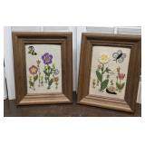 2 pcs Handmade Crewel Embroidered wall art