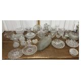 Clear glass & crystal- trinket boxes, bowls,