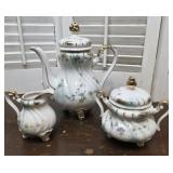 Footed Lefton teapot, creamer and sugar - pretty