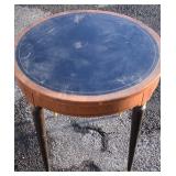 MCM Round Leather Top Table-needs TLC but