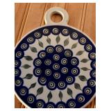 Polish Pottery Peacock Cutting Board